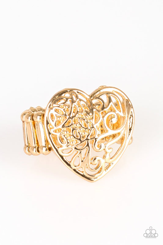 MEET YOUR MATCHMAKER - GOLD HEART FILIGREE RING