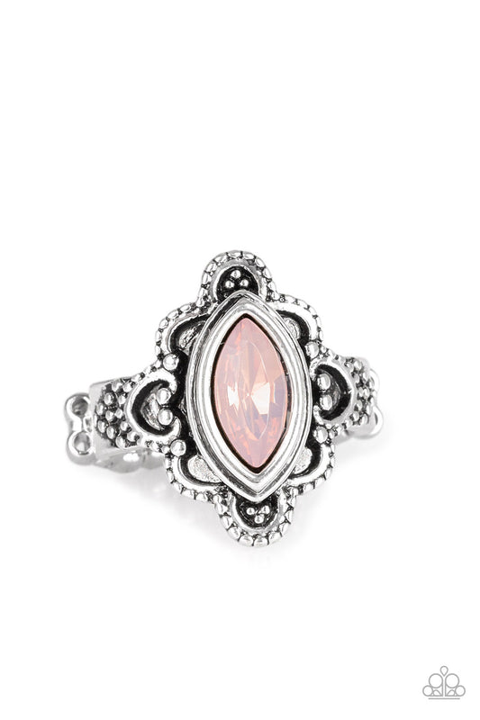 GLASS HALF-COLORFUL - PINK OPALESCENT RING