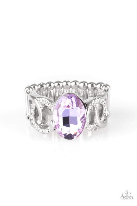 SUPREME BLING - PURPLE OVAL RHINESTONE RING