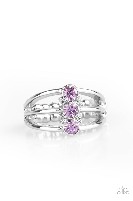 TRIPLE CROWN WINNER - PURPLE LAVENDER RHINESTONES STRETCH RING