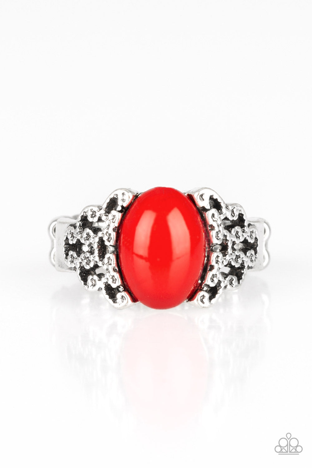 PRINCESS PROBLEMS - RED OVAL BEAD RING