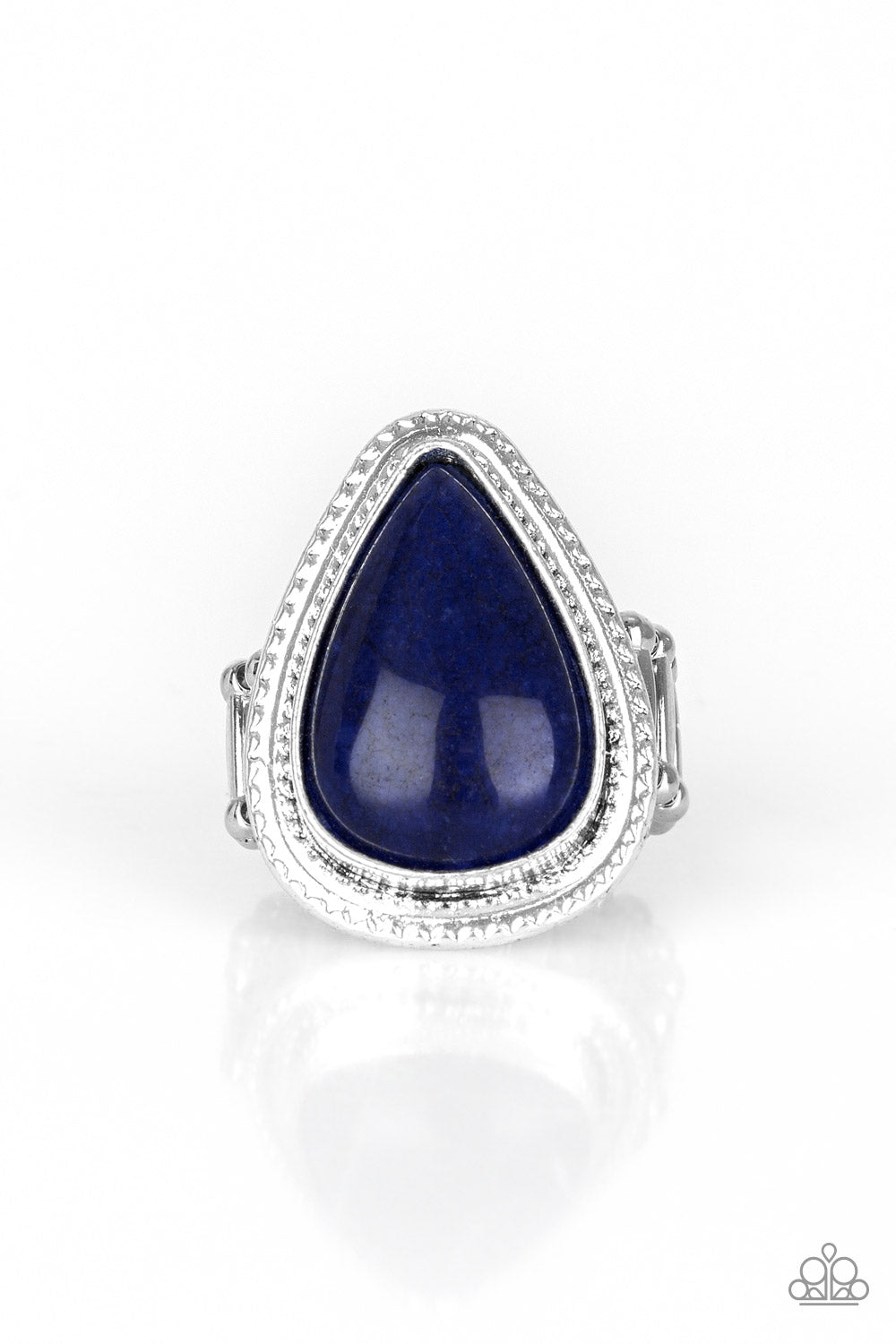 MOJAVE MIST - BLUE TEARDROP NATURAL NAVY STONE RING