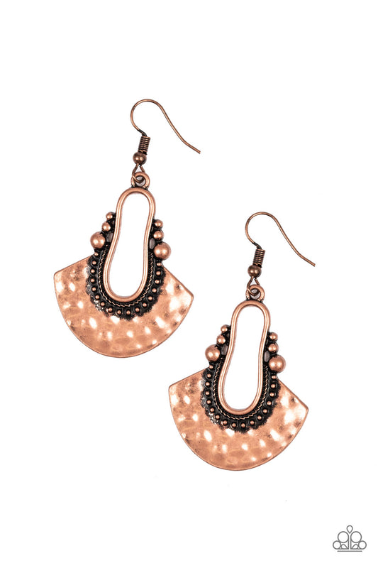 WHEN IN CUSCO - COPPER HAMMERED EARRINGS