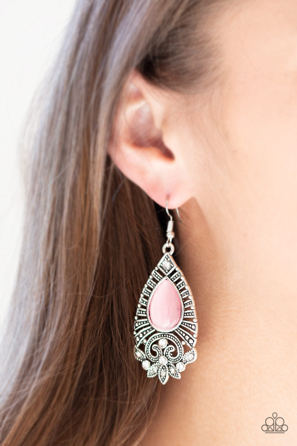 MAJESTICALLY MALIBU - PINK OVAL MOONSTONE EARRINGS