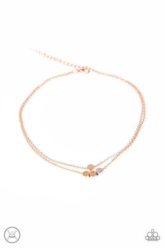 MINI MINIMALIST - COPPER GOLD AND SILVER CHOKER NECKLACE