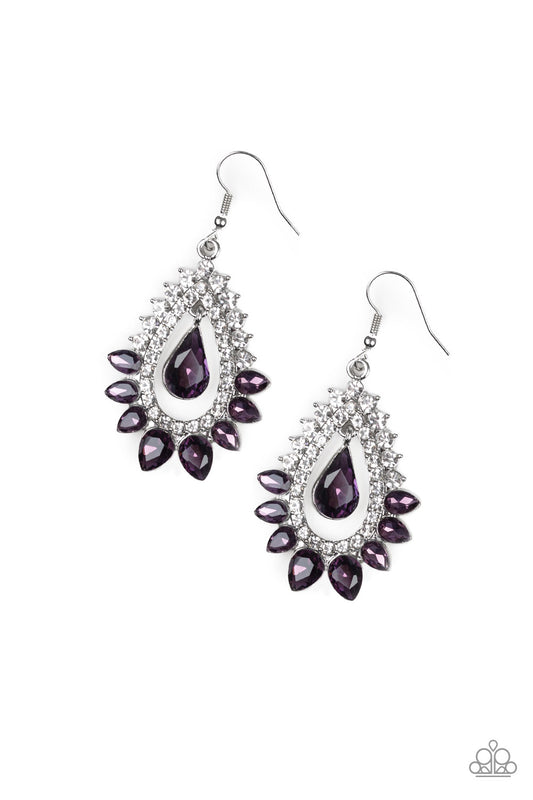 BOSS BRILLIANCE - PURPLE AMETHYST MARQUISE FLOATING TEARDROP EARRINGS