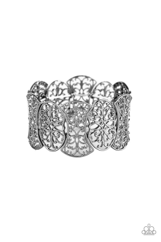 FANCY FASHIONISTA - BLACK FILIGREE LACY STRETCH BRACELET