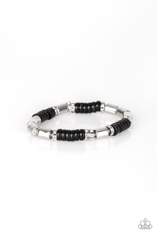 WHIMSICAL WANDERER - BLACK AND SILVER BRACELET
