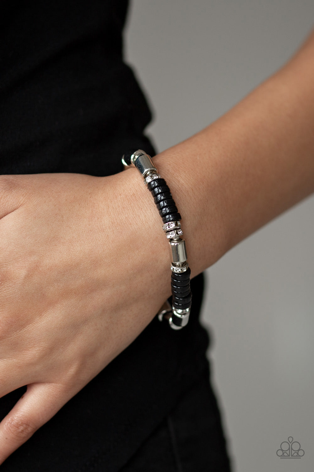 WHIMSICAL WANDERER - BLACK AND SILVER BRACELET