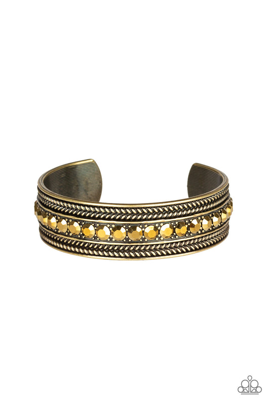 EMPRESS ETIQUETTE - BRASS AURUM RHINESTONES CUFF BRACELET