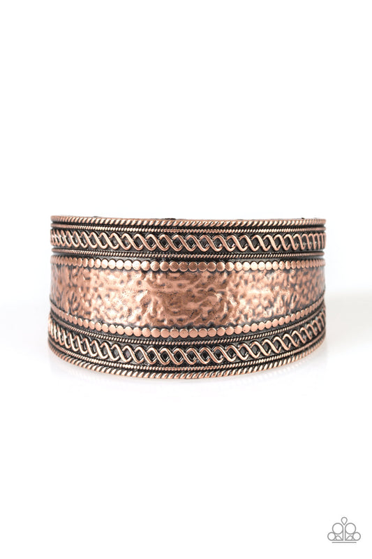ADOBE ADVENTURE - COPPER TEXTURED HAMMERED CUFF BRACELET