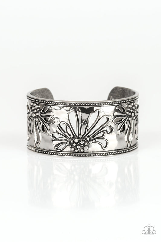 WHERE THE WILDFLOWERS ARE - SILVER FLOWER CUFF BRACELET