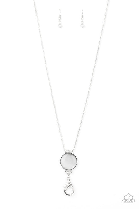 HAPPY AS CAN BEAM - WHITE MOONSTONE LANYARD NECKLACE