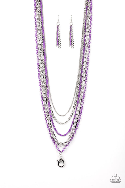 INDUSTRIAL VIBRANCE - PURPLE LANYARD NECKLACE