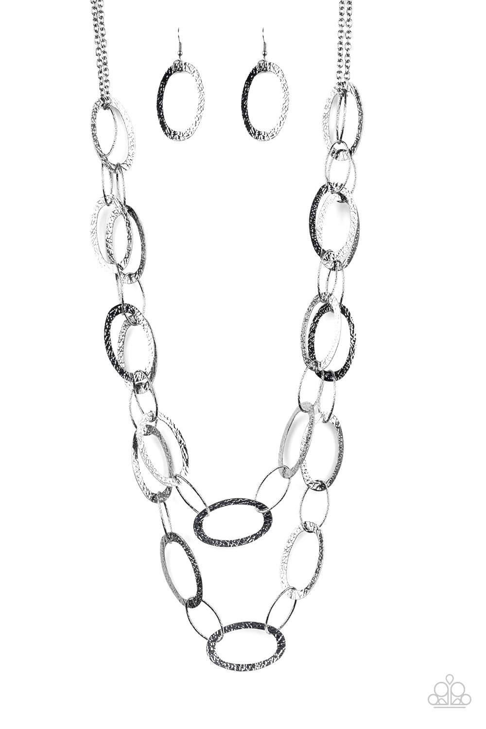 GLIMMER GOALS - BLACK OVALS DOUBLE LAYER NECKLACE