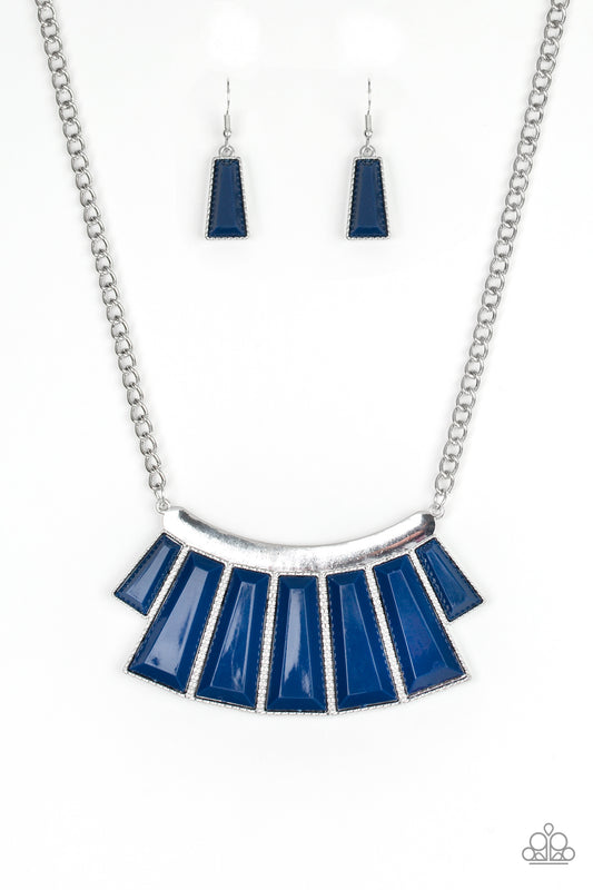 GLAMOUR GODDESS - BLUE CRESCENT BIB NECKLACE