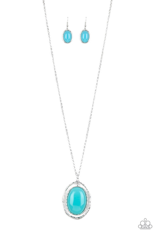 HARBOR HARMONY - BLUE OVAL NECKLACE