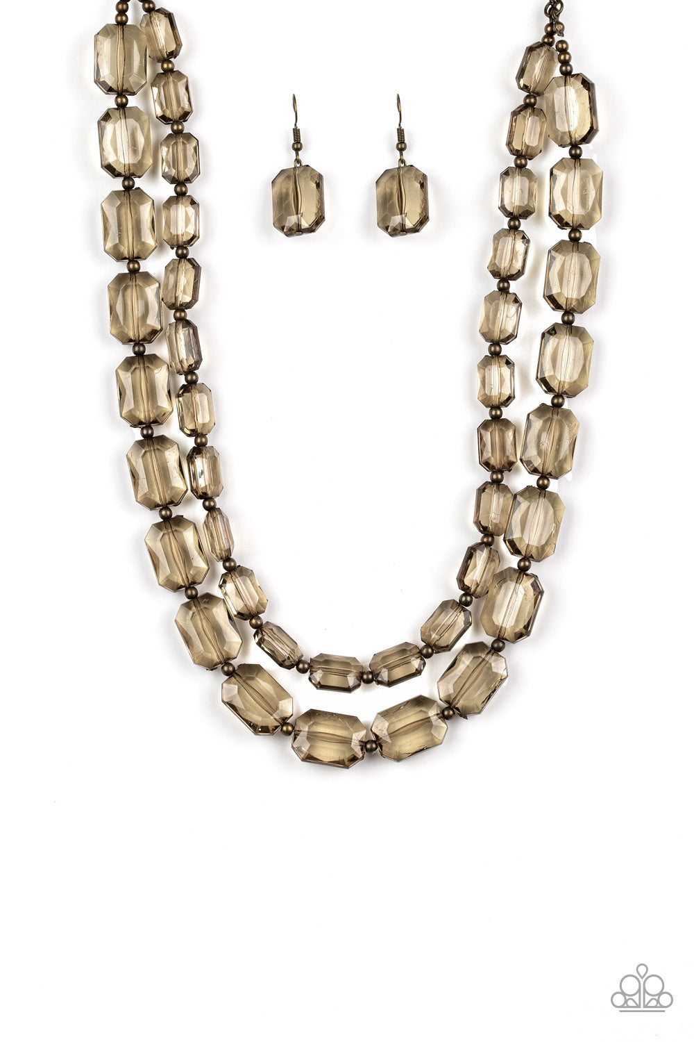ICE BANK - BRASS ACRYLIC TWO LAYER NECKLACE