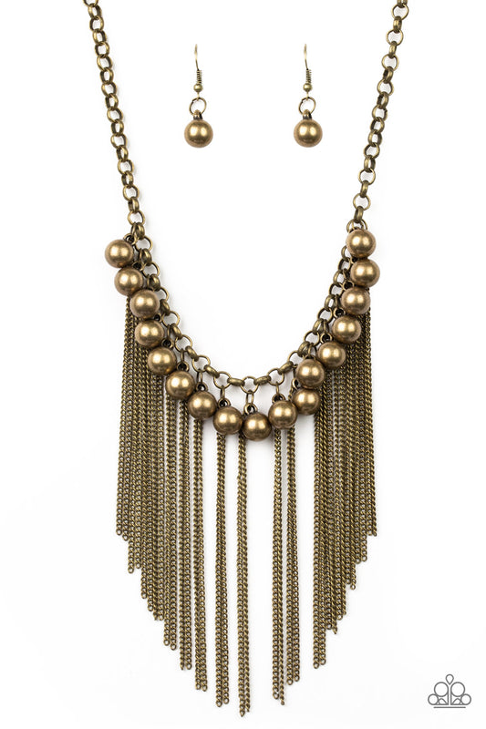 POWERHOUSE PROWL - BRASS FRINGE NECKLACE