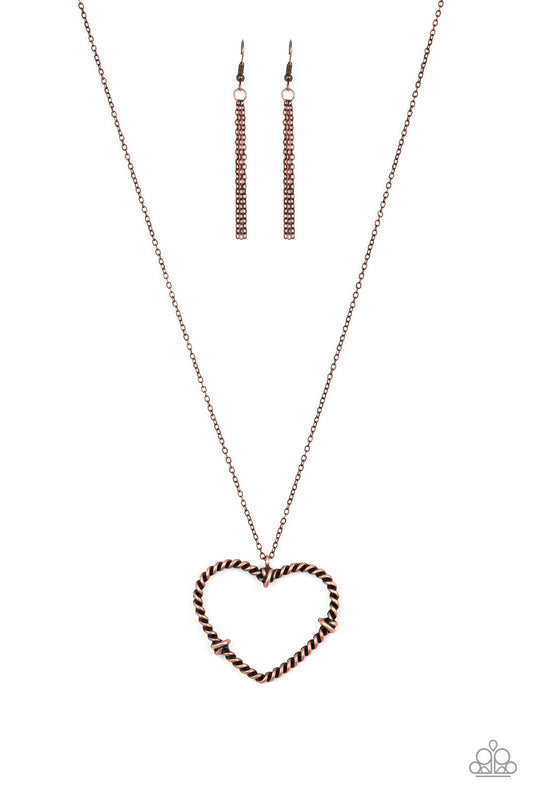STRAIGHT FROM THE HEART - COPPER BARBED WIRE NECKLACE