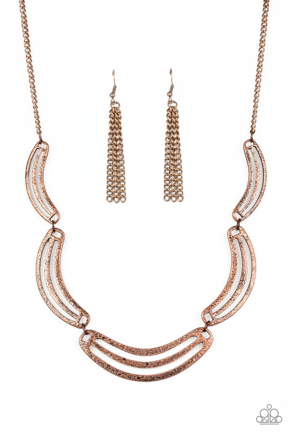 PALM SPRINGS PHARAOH - COPPER CRESCENTS NECKLACE