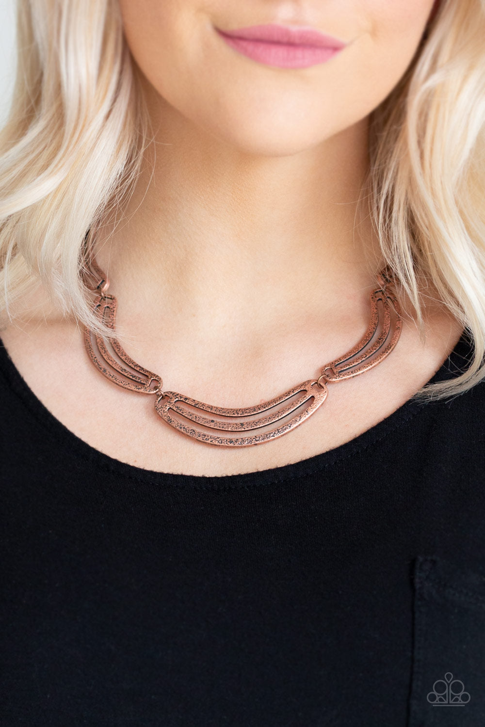 PALM SPRINGS PHARAOH - COPPER CRESCENTS NECKLACE