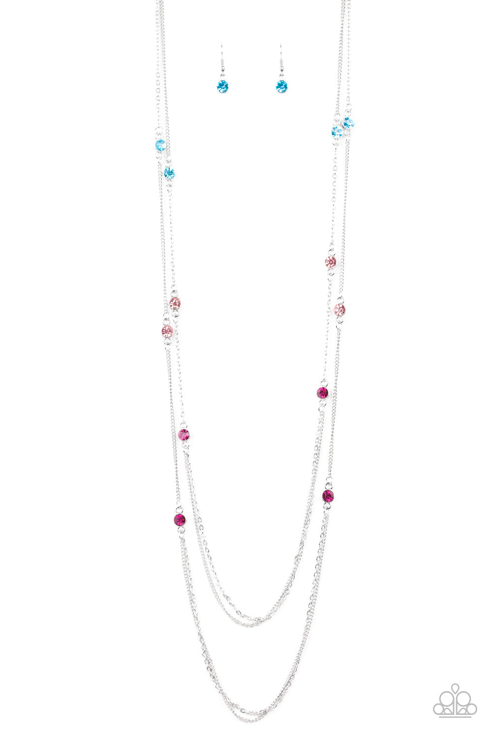 SPARKLE OF THE DAY - MULTI BLUE AND PINK NECKLACE