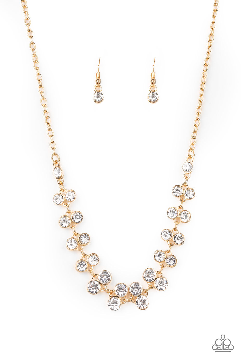 SUPER STARSTRUCK - GOLD CLEAR RHINESTONES NECKLACE