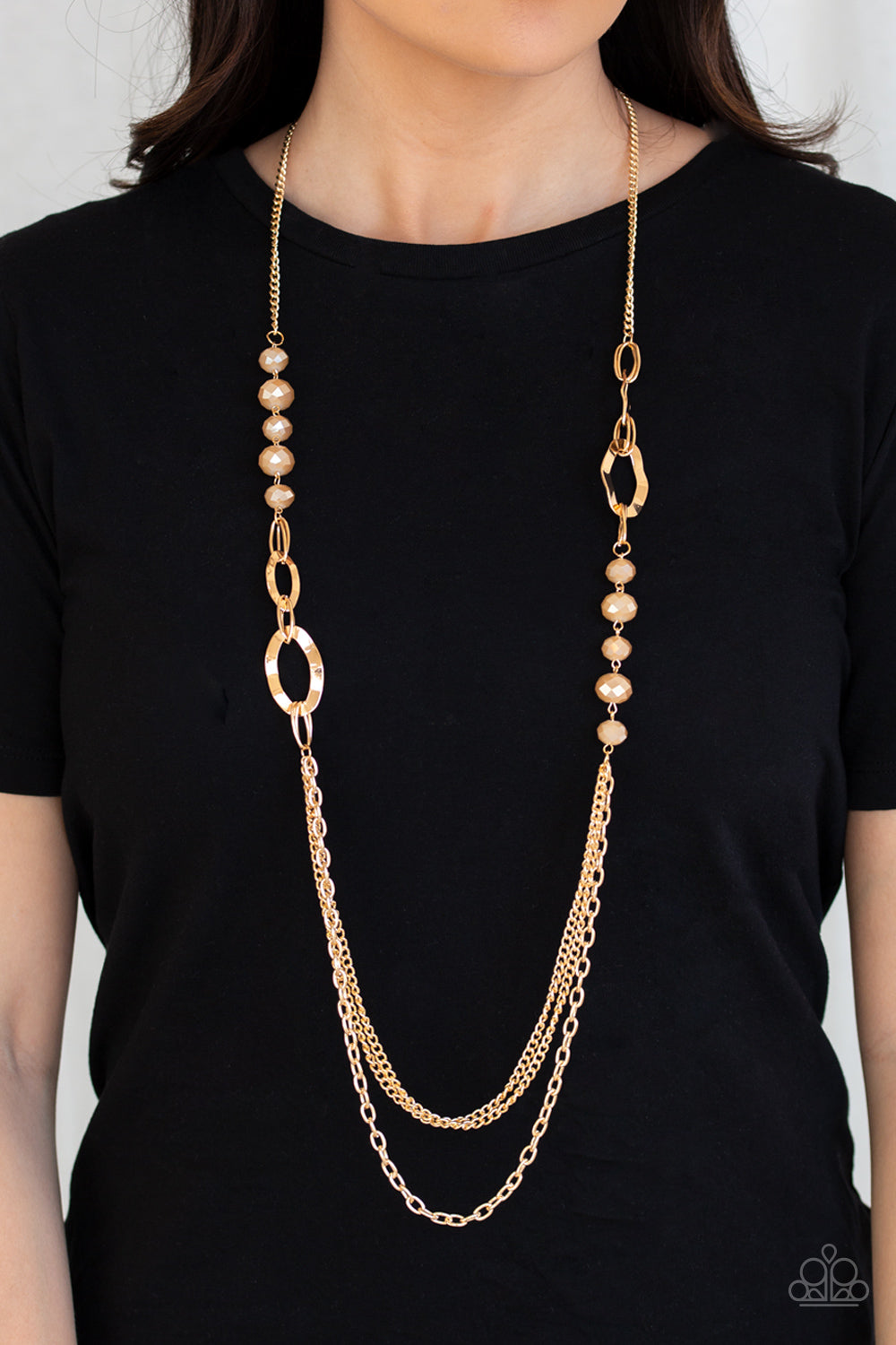 MODERN GIRL GLAM - GOLD IRIDESCENT NECKLACE