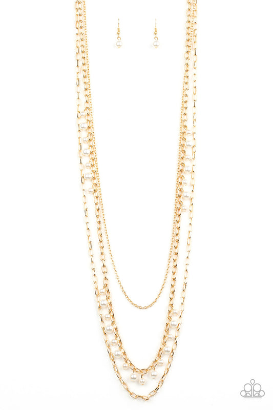 PEARL PAGEANT - GOLD MULTI LAYER PEARLS NECKLACE
