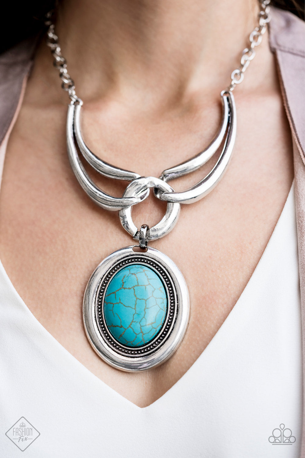 SIMPLY SANTA FE - MAY 2019 BLUE TURQUOISE HAMMERED CUFF BRACELET HOOPS OVAL PENDANT NECKLACE