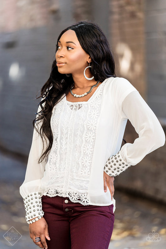 MAGNIFICENT MUSINGS - NOVEMBER 2019 GUNMETAL WHITE RHINESTONES BOLD SET