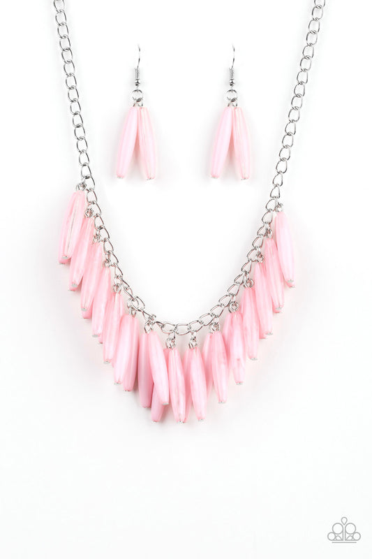 FULL OF FLAVOR - PINK FRINGE NECKLACE