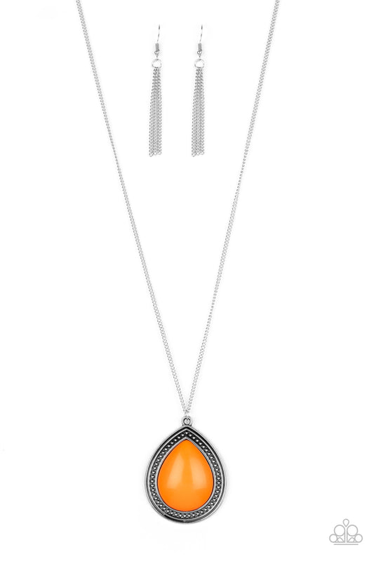 CHROMA COURAGEOUS - ORANGE TEADROP NECKLACE