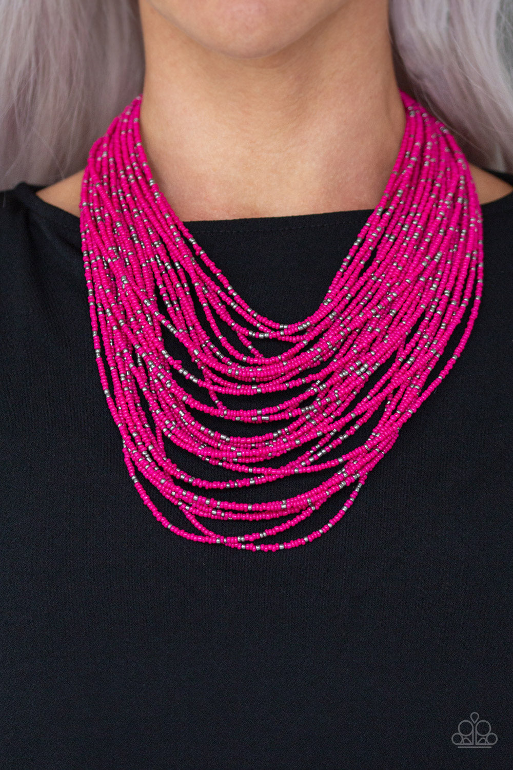RIO RAINFOREST - PINK SEEDBEAD NECKLACE