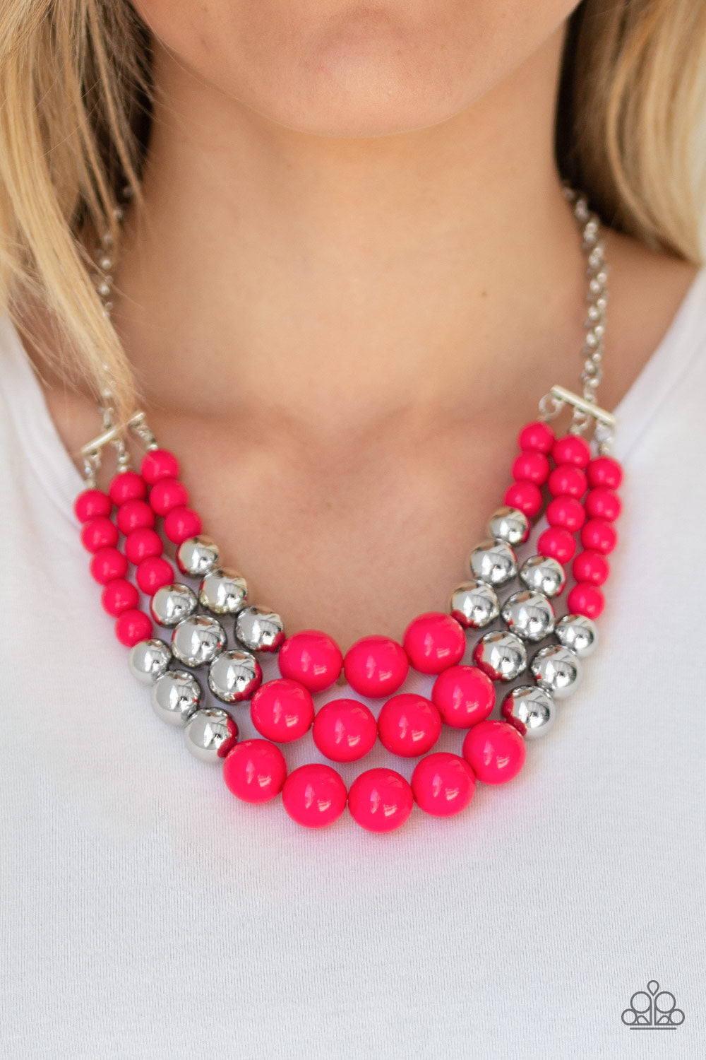 DREAM POP - PINK AND SILVER NECKLACE