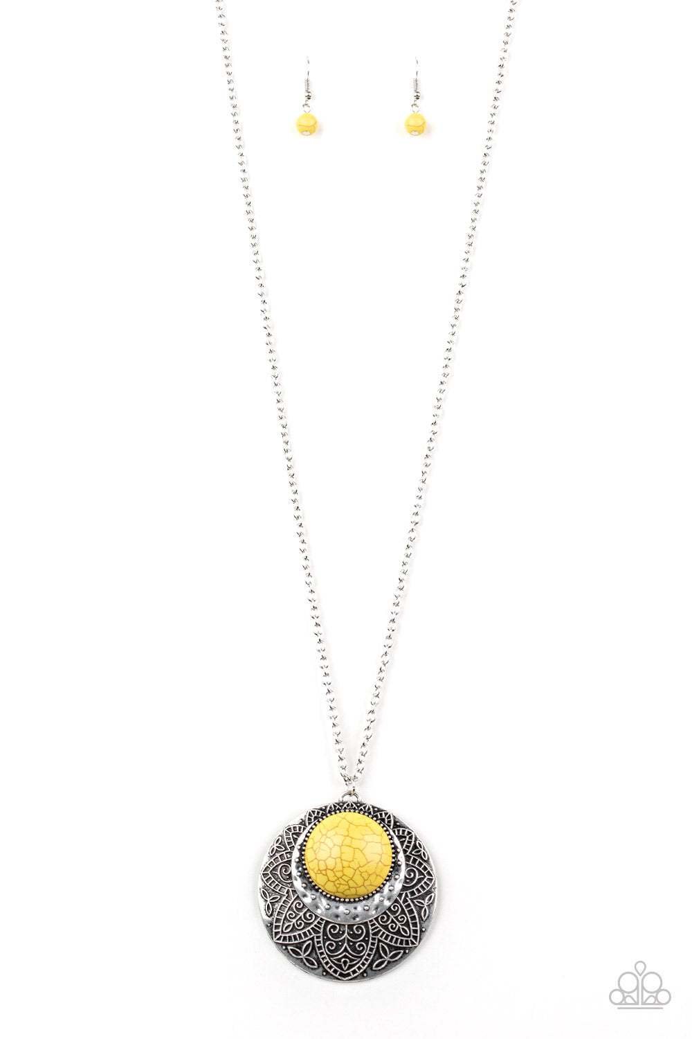 MEDALLION MEADOW - YELLOW SAND STONE NECKLACE