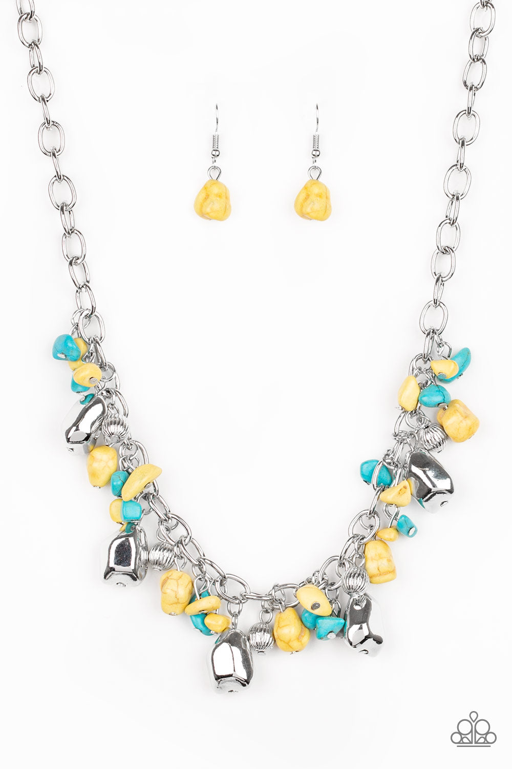 QUARRY TRAIL - YELLOW AND TURQUOISE NECKLACE