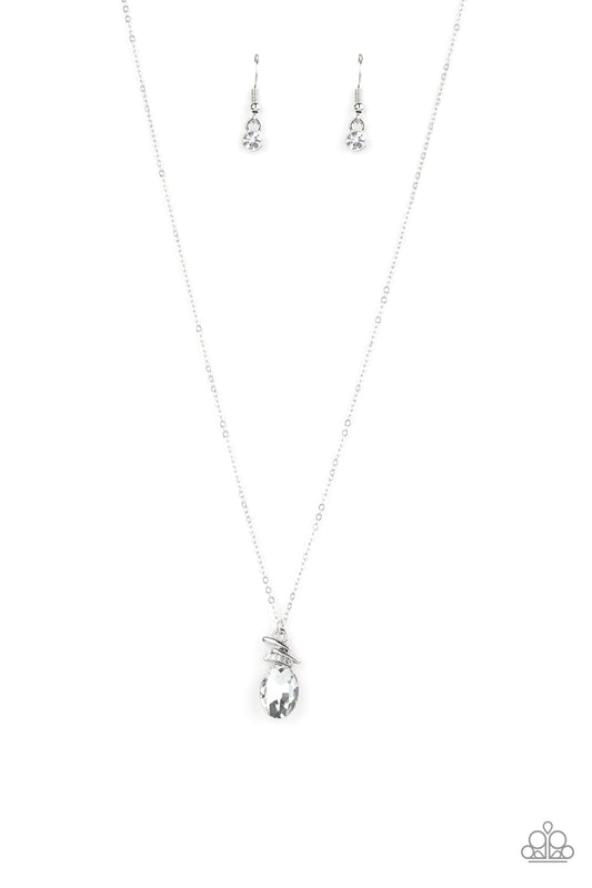 DIAMONDS FOR DAYS - WHITE DIAMOND RHINESTONE SOLITAIRE NECKLACE