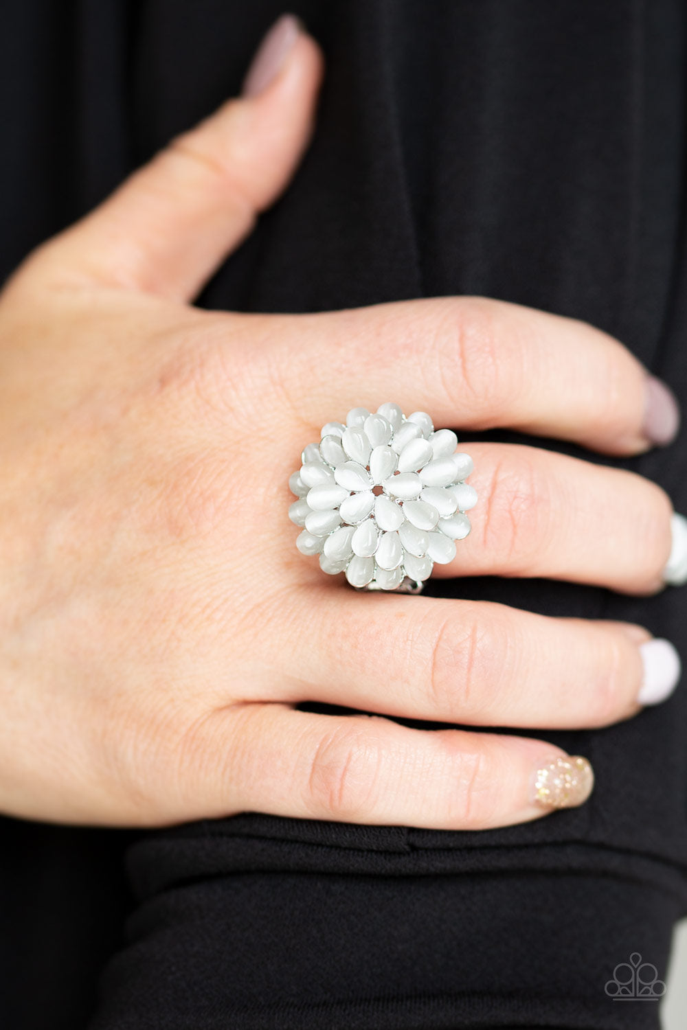 BLOOMIN BLOOMER - WHITE MONSTONE FLOWER RING