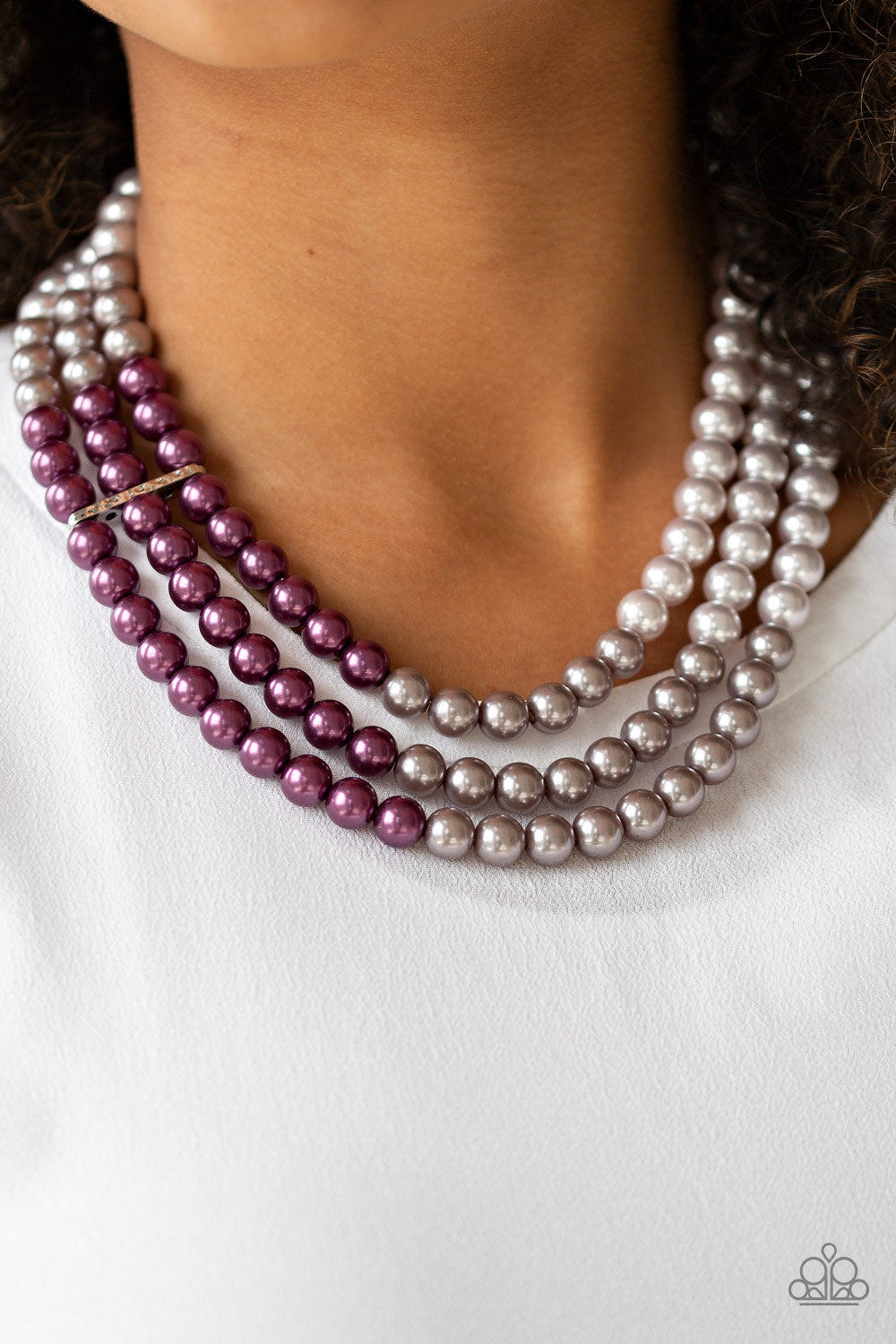 TIMES SQUARE STARLET - PURPLE OMBRE PEARLS NECKLACE