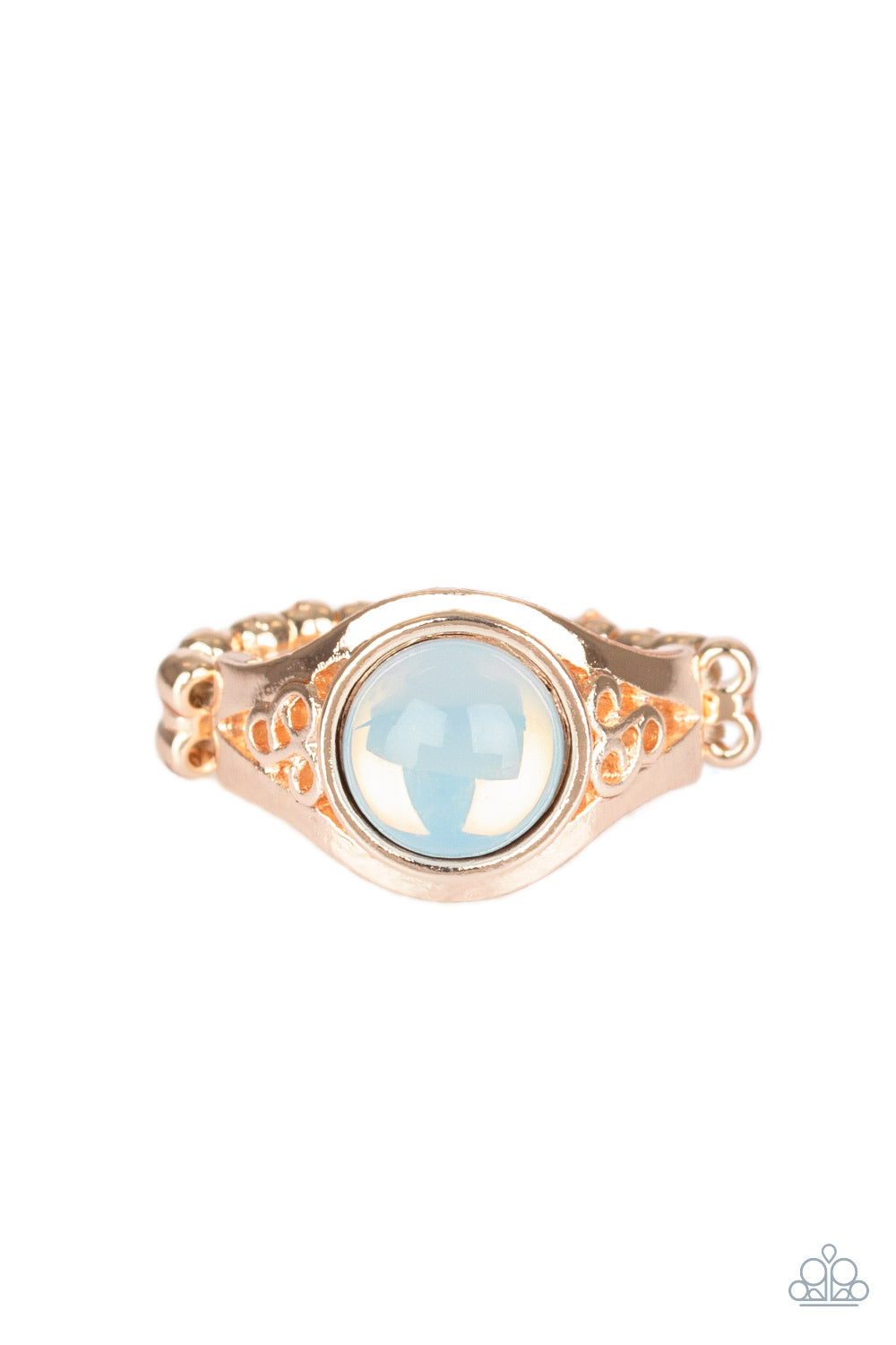 IT JUST GOES TO GLOW - ROSE GOLD OPALESCENT BEAD RING