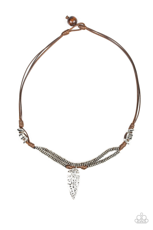 OFF WITH HIS ARROWHEAD - BROWN MEN'S URBAN ARROW HEAD NECKLACE