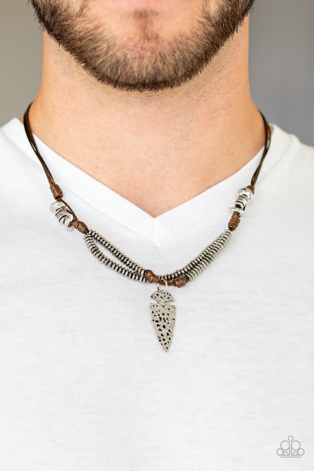 OFF WITH HIS ARROWHEAD - BROWN MEN'S URBAN ARROW HEAD NECKLACE