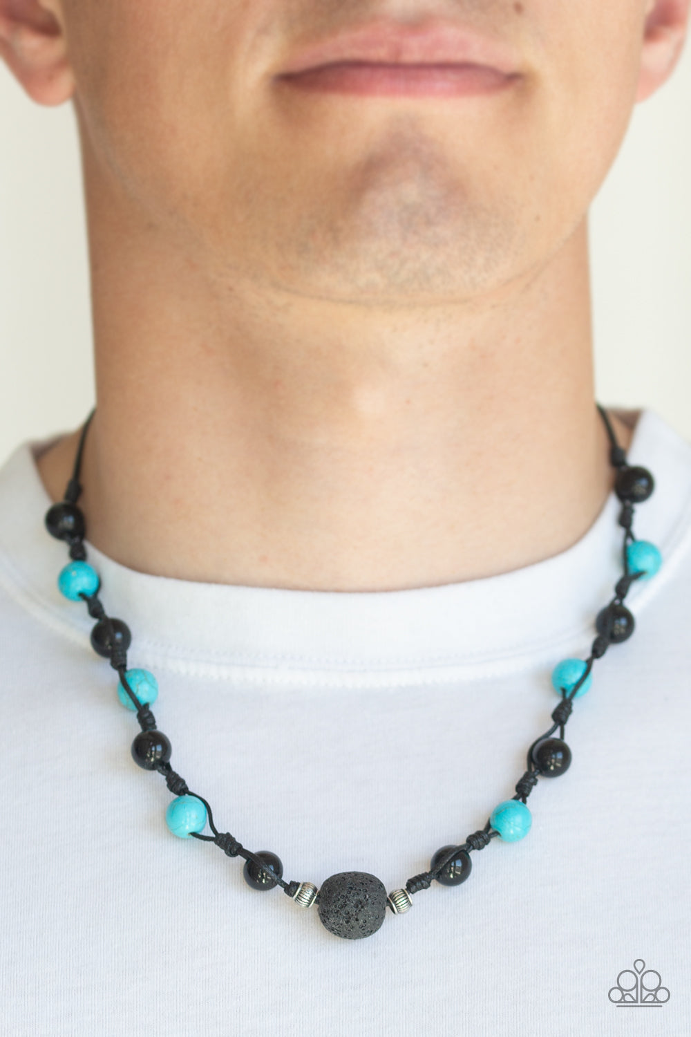 DESERT GUIDE - BLUE LAVA ROCK AND TURQUOISE NECKLACE