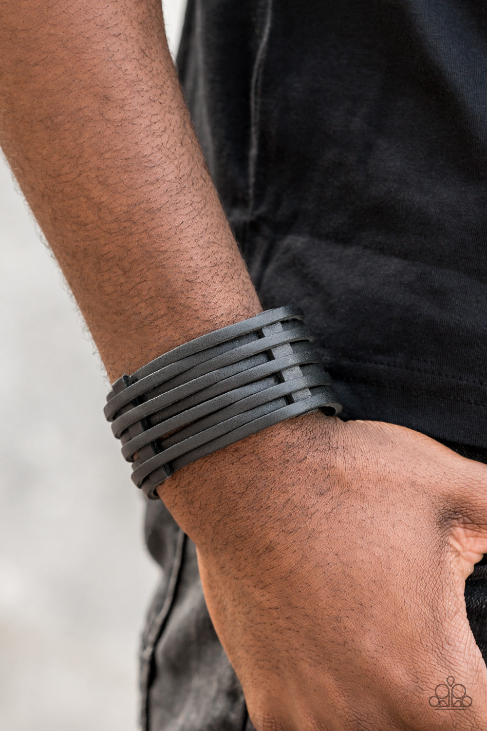 THE STARTING LINEUP - BLACK LEATHER WRAP BRACELET