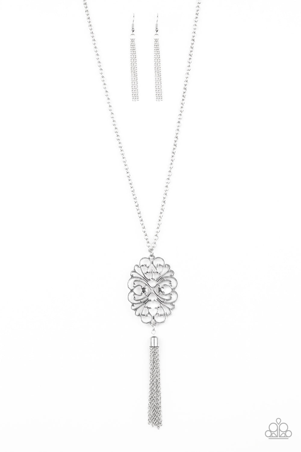 A MANDALA OF THE PEOPLE - SILVER TASSEL NECKLACE