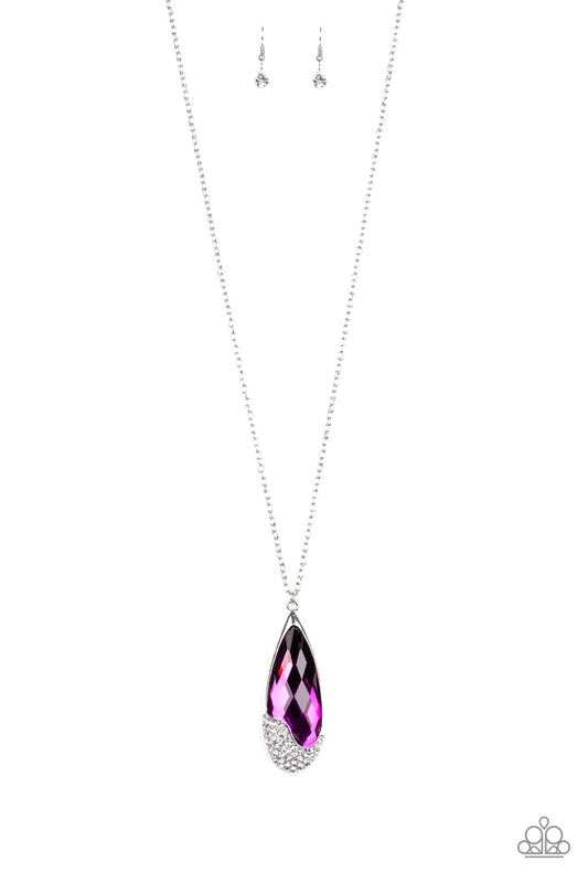 SPELLBOUND - PURPLE TEARDROP RHINESTONE NECKLACE