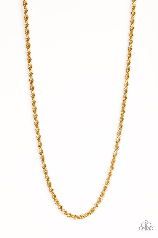 DOUBLE DRIBBLE - GOLD ROPE CHAIN NECKLACE