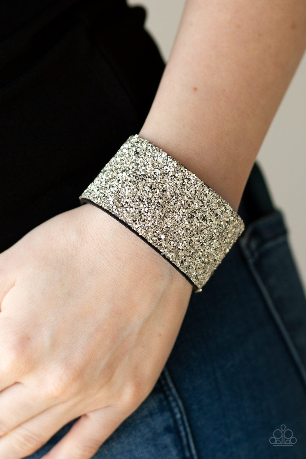 THE HALFTIME SHOW - SILVER LIFE OF THE PARTY CRUSHED DIAMONDS WRAP BRACELET
